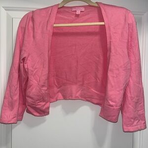 Pink Cropped Cardigan